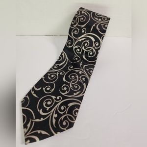 Sean John Mens Silk Tie 63x3.5" Black Jacquard Paisley  Designer Formal Necktie